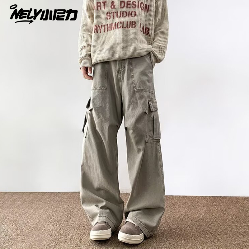 复古小尼力多口袋工装裤