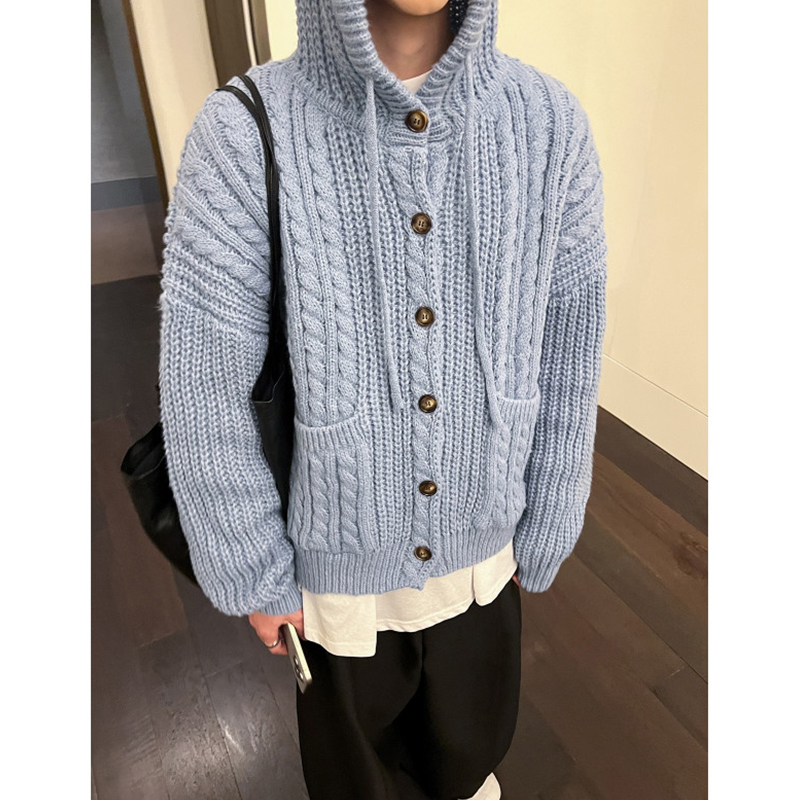 小尼力连帽毛衣针织衫