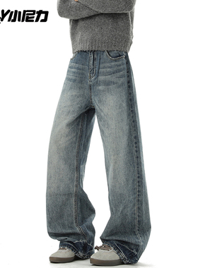 男士牛仔长裤男冬季加绒加厚宽松休闲牛仔裤男款直筒大码裤子男裤