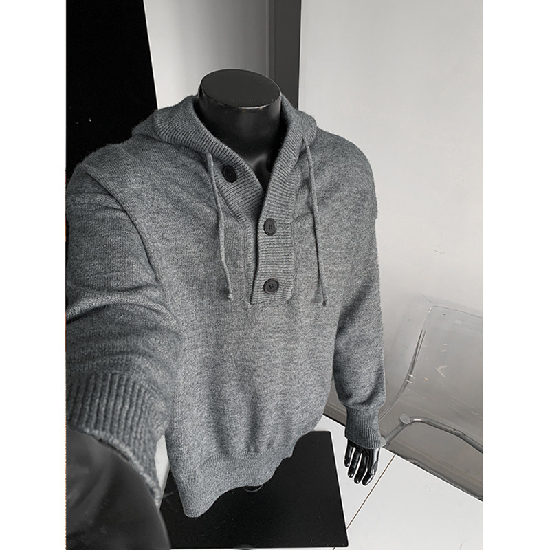 ins美式复古连帽针织衫男款冬季加厚慵懒风毛衣重磅内搭卫衣外套,男装,针织衫/毛衣,淘宝优惠券,粉丝福利购,淘宝优惠卷