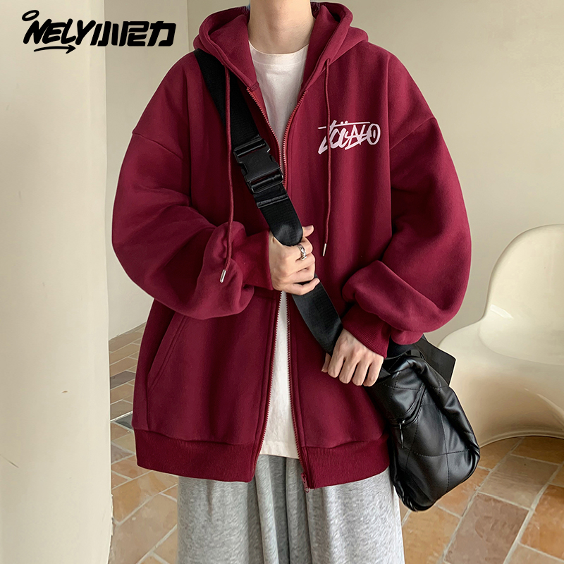 小尼力加绒开衫卫衣外套