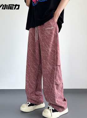 NELY小尼力港风休闲裤男女秋2026新款美式宽松直筒青年运动长裤子