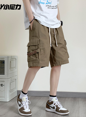 小尼力夏季工装短裤男装潮牌宽松五分裤子休闲运动薄款外穿中裤子