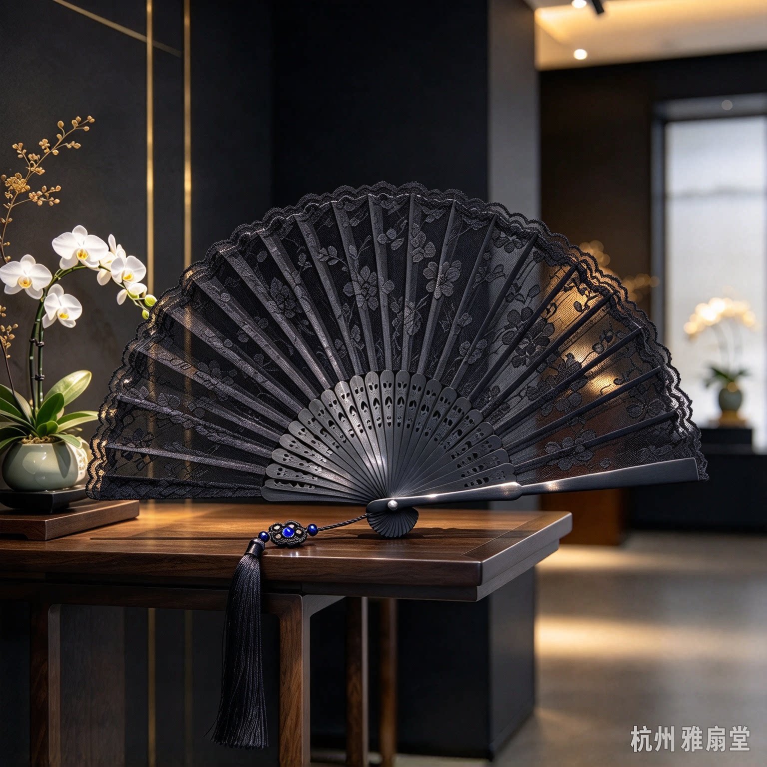 古典旗袍蕾丝扇子古风折扇lolita风扇子女士便携折叠小扇舞蹈扇竹