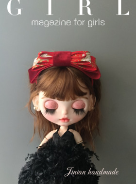 日系红色樱花小发箍 小布头饰blythe发饰发箍zsiga头饰嘎子姐发箍