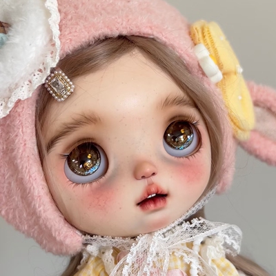 blythe头饰蓝豆豆嘎子姐小布头饰