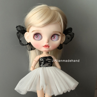 blythe头饰小布发夹蝴蝶结头饰娃娃道具娃屋家具 bjd发饰  刘海夹