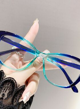 新款高清老花镜时尚洋气猫眼女士老花眼镜眼镜欧美蓝光超轻复古