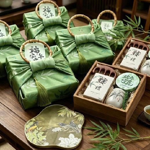 竹篮端午节粽子礼盒包装盒手提特产鸭蛋空编织篮子公司中式伴手礼