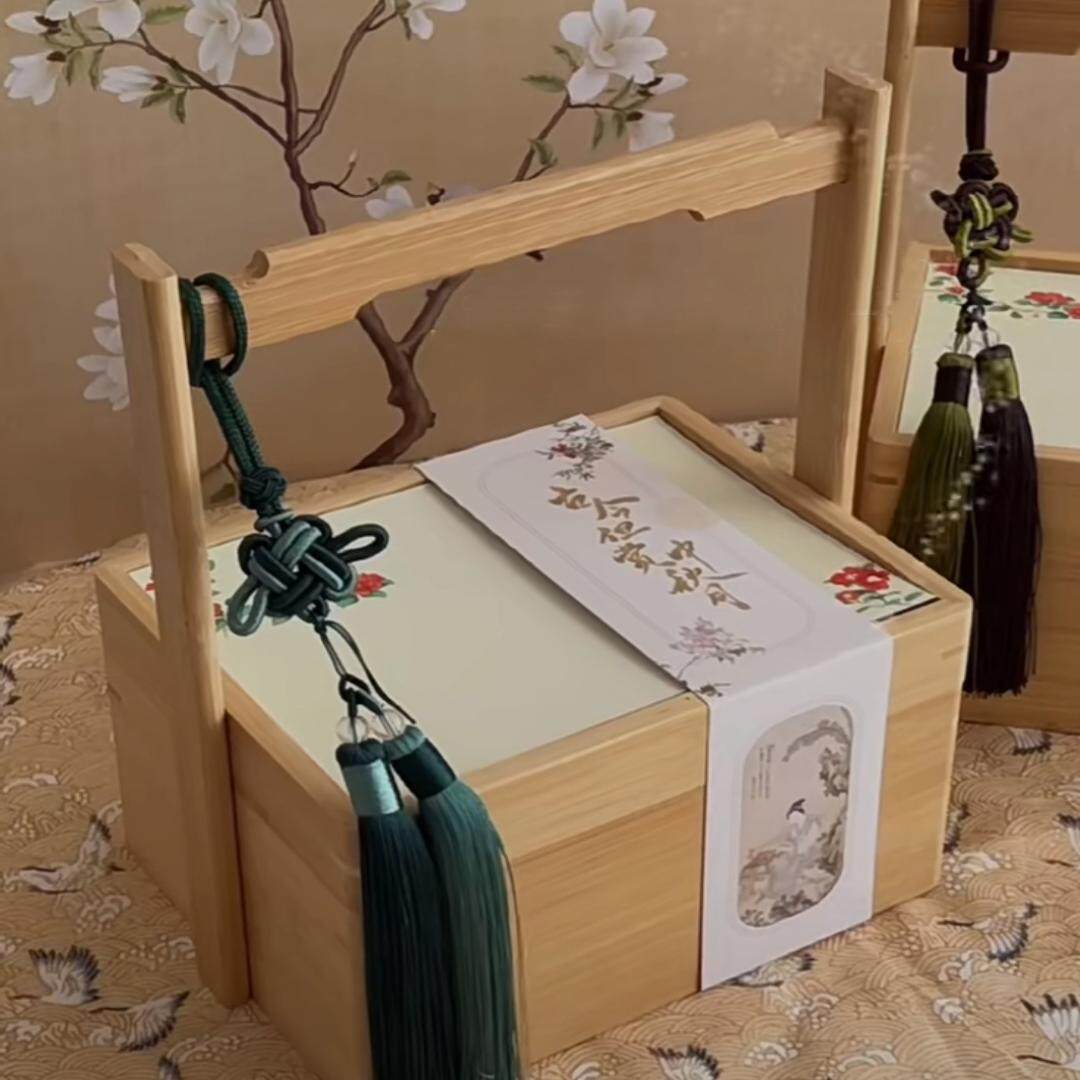 国潮中式中秋礼盒茶叶手提盒教师节冰皮月饼伴手礼礼盒蛋黄酥礼盒