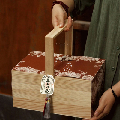 新年礼盒包装2026马年礼盒春节特产坚果烘焙年货礼品盒手提木盒空