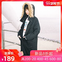 Napping quần áo phụ nữ Nhật Bản tự chế, phần dài của phụ nữ, áo khoác cotton mới 2017, cổ áo lông mùa đông, áo khoác trùm đầu, áo khoác cotton - Bông áo phao nữ ngắn