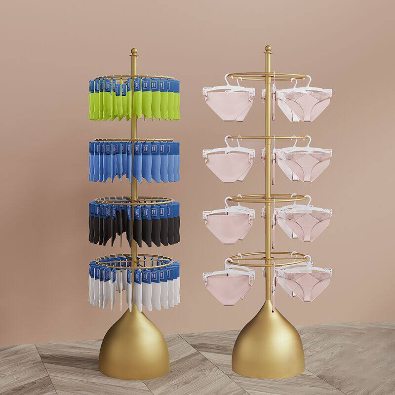 袜子展示架落地内衣店商用货架文胸内裤陈列旋转短裤手套帽子挂架