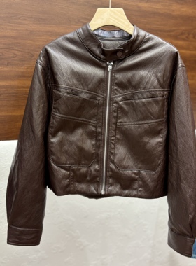 2025秋冬新款流行pu蛋白皮衣外套机车羽绒服百搭显瘦洋气潮ie9909