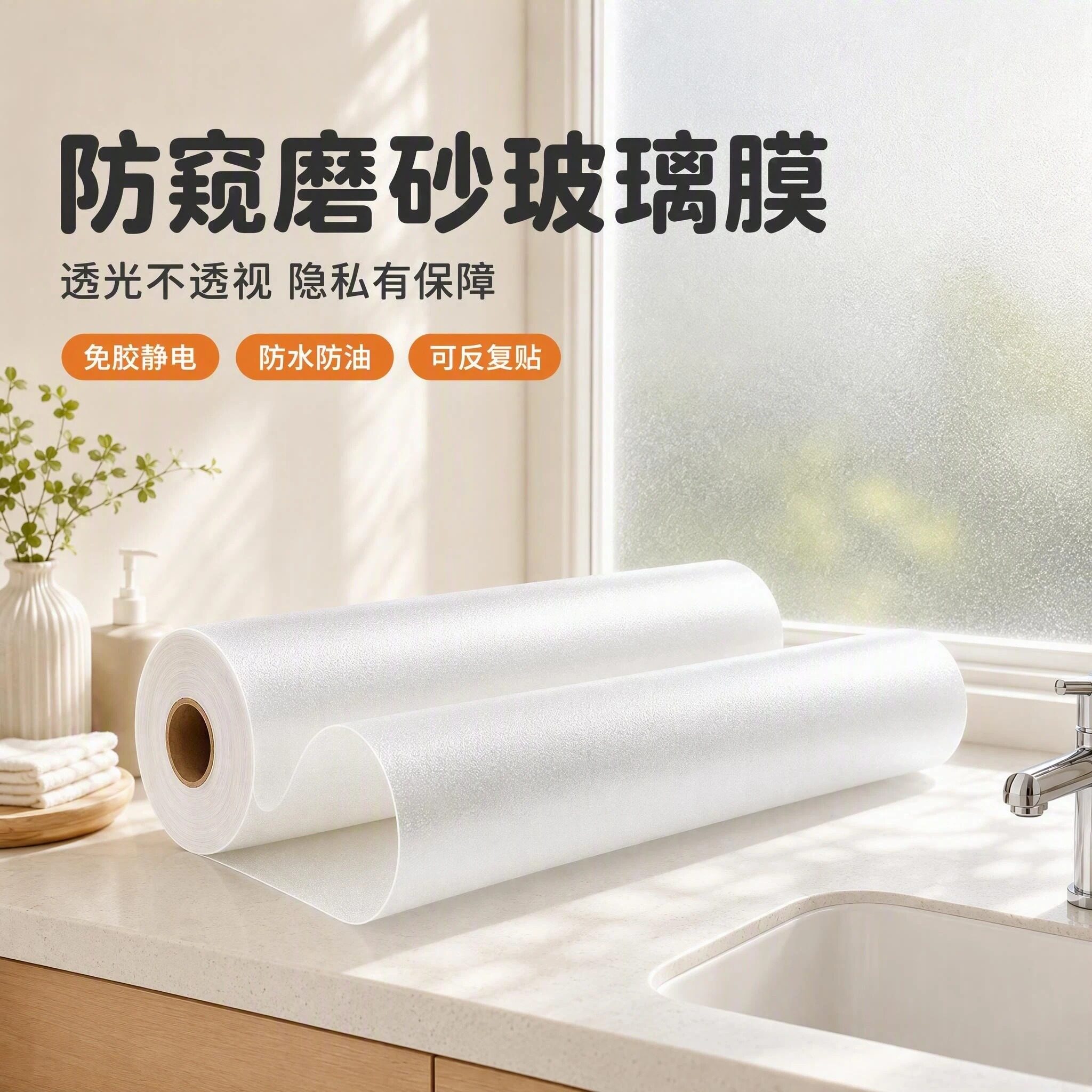 防窥浴室隐私贴膜店铺玻璃隔断膜玻璃膜/贴