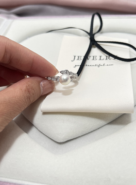 天然淡水珍珠戒指S925纯银国潮生肖蛇年限定闺蜜女款礼盒蛇头款