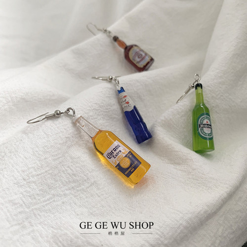 GGW手作树脂仿真迷你绿黄蓝啤酒