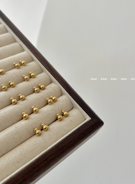 GGW 金色立体葫芦钛钢耳钉螺丝拧扣圆球耳骨钉睡觉免摘耳环耳饰