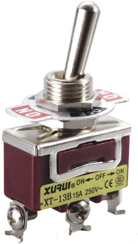 正品旭瑞钮子开关 xt-13b on-off-on 单刀双掷 三脚三档 银触点
