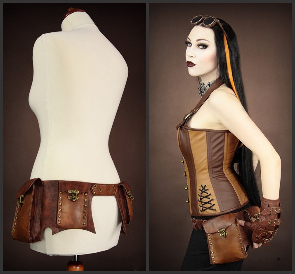 东欧哥特restyle复古皮革pu腰包