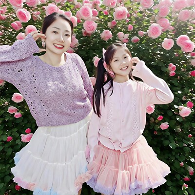 女童tutu裙法式半身裙洋气亲子装