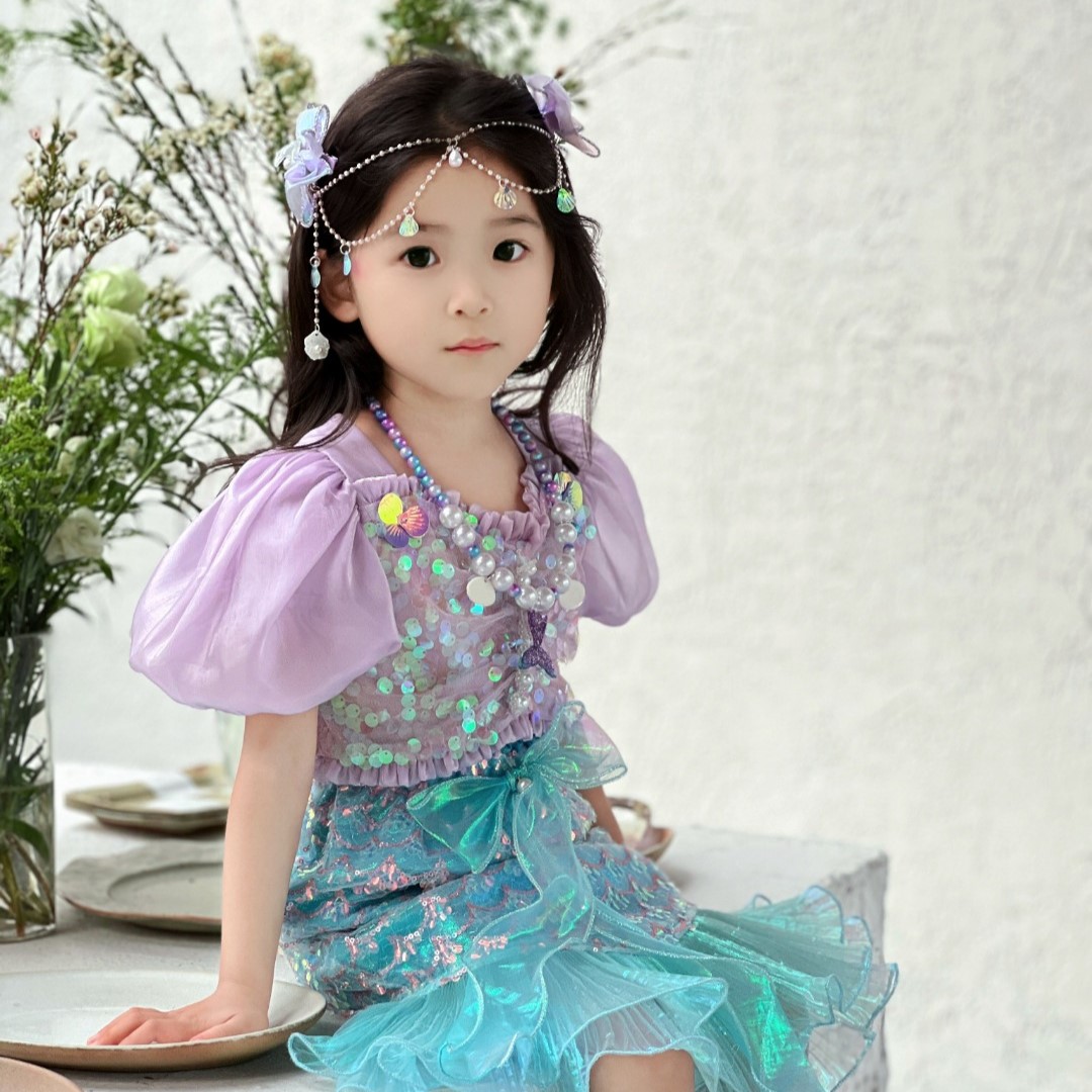 儿童节cos美人鱼公主裙套装