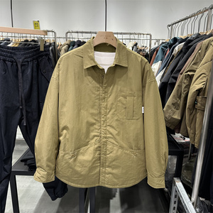 日系翻领立体口袋工装衬衫羽绒服外套男秋冬季时尚个性设计感外套
