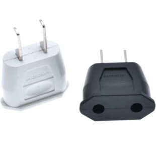 欧标两圆4mm转国标美标两扁插头铜质量好6A 250V