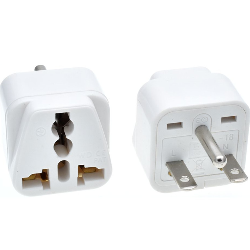 北美万用转换器NEMA 6-15P 一圆二水平直脚电源插头15A 250V 白色