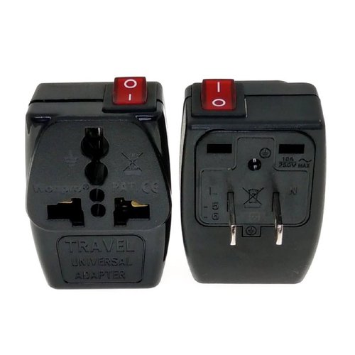 国标美标一转二孔转换插头带开关