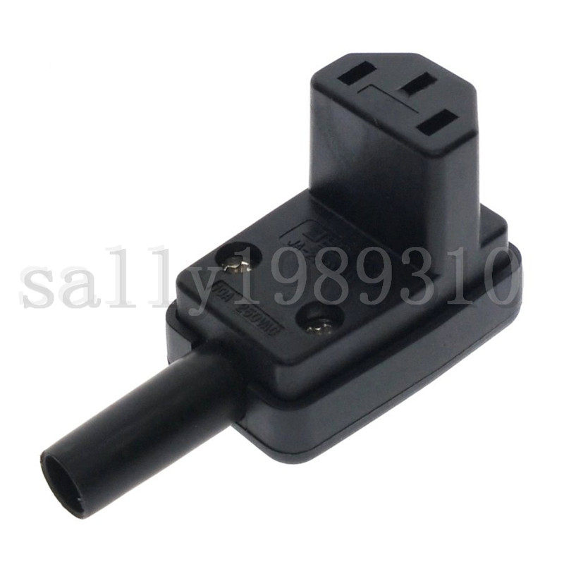 AC电源母头自接线电源插头IEC320-C13弯90度显示器机房插座