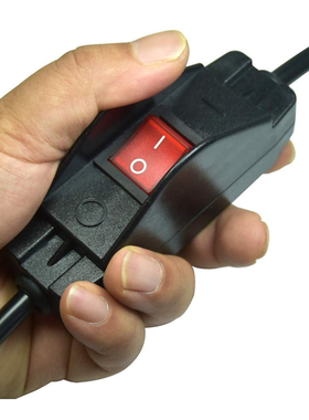 线上中途开关手捏按钮3-220V通用大功率16A/30A四脚两档带灯红色