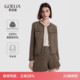 高级感小个子穿搭咖色毛呢上衣 外套秋季 歌莉娅女装 羊毛小香风短款