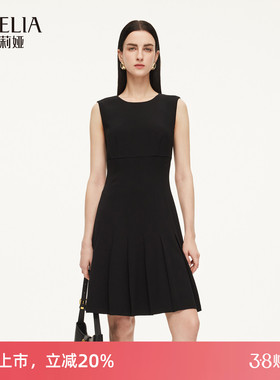 歌莉娅三醋酸黑色连衣裙女2026新款春季气质收腰背心裙1F3L4K0R0