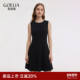 歌莉娅三醋酸黑色连衣裙女2026新款 春季 气质收腰背心裙1F3L4K0R0