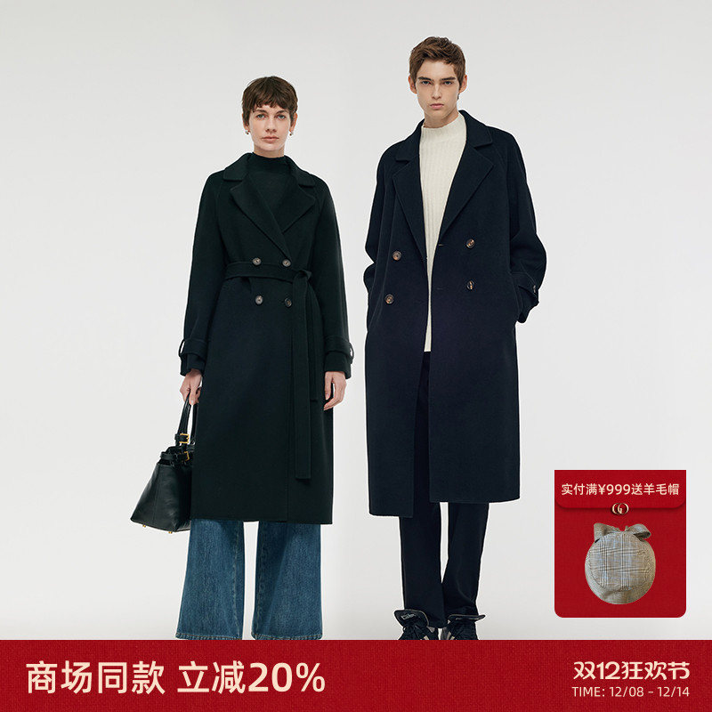 羊毛大衣歌莉娅英伦风双面呢外套