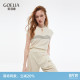 歌莉娅天丝T恤女初夏穿搭新款 上衣1E5J5G300 设计感条纹针织衫