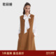 直降3折 歌莉娅冬季 高级感全羊毛背心裙女气质通勤小香风裙子