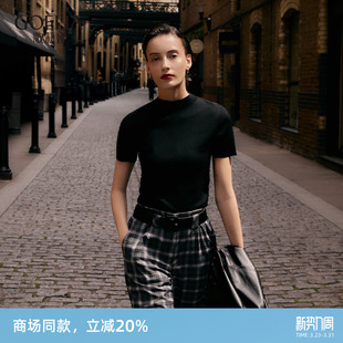 T恤套头衫 歌莉娅半高领修身 穿搭短袖 秋季 1E8C5G300 上衣女新款