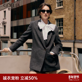 首降5折 通勤穿搭 女外套秋季 可水洗 歌莉娅羊毛西装