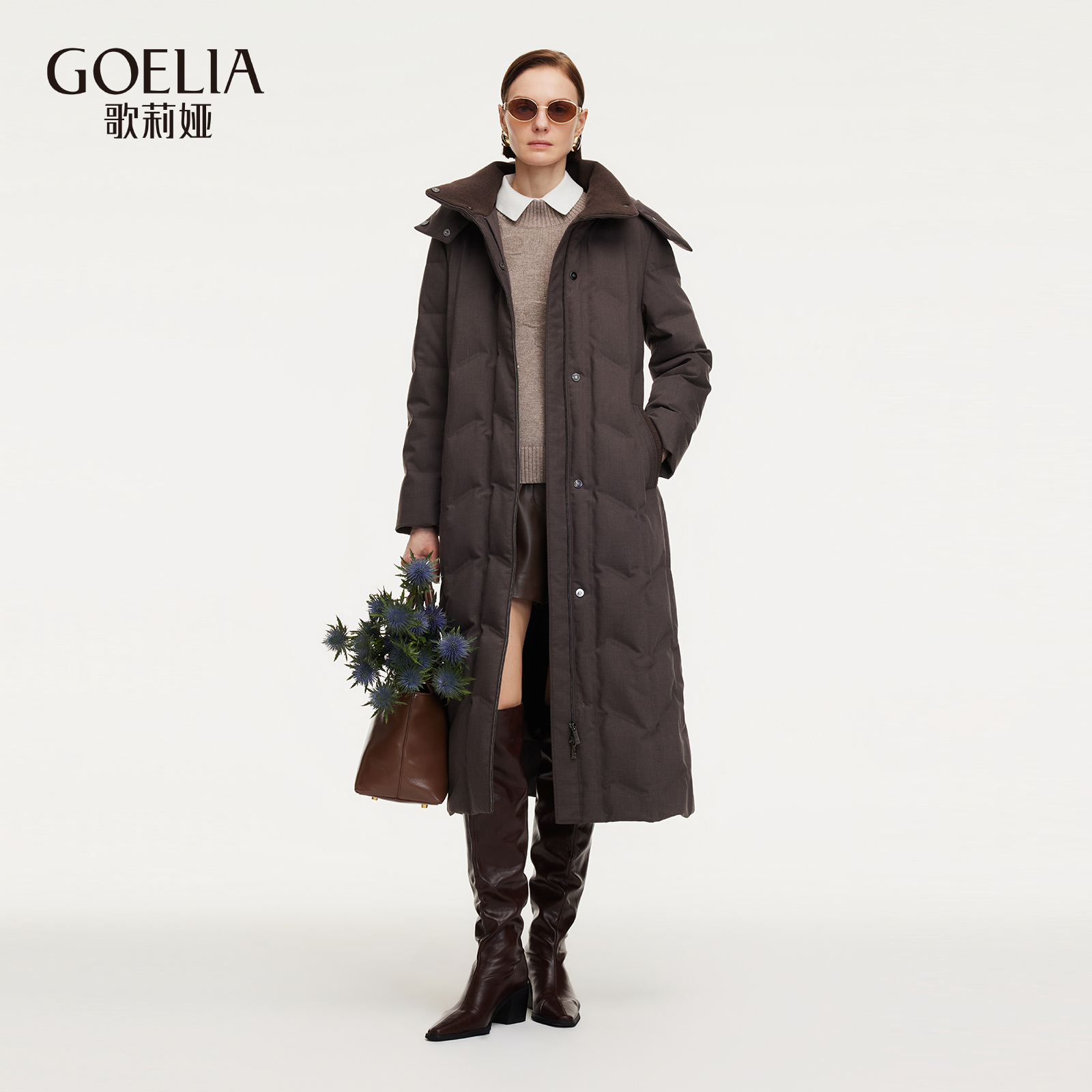 歌莉娅冬季长款羽绒服鹅绒外套女