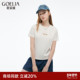 2025新款 修身 短款 歌莉娅白色t恤女夏季 内搭上衣圆领短袖 1E5J0B100