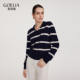 高级感条纹毛衣 上衣女秋冬2025新款 首降5折 歌莉娅POLO领羊毛衫