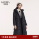 歌莉娅中长款 羽绒服女冬季 保暖轻薄鹅绒服连帽外套1ACC8D54A