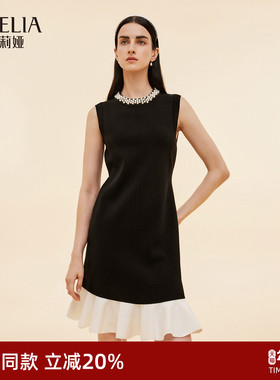 歌莉娅珍珠领连衣裙女2025新款夏季重要场合穿搭小裙子1E9L4G2R0