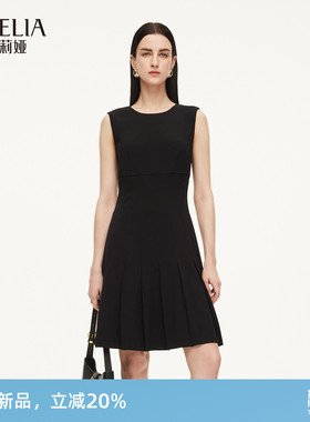 歌莉娅三醋酸黑色连衣裙女2026新款春季气质收腰背心裙1F3L4K0R0
