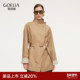 歌莉娅风衣女2026新款 春季 流行穿搭不规则立领收腰外套1F2C6L190