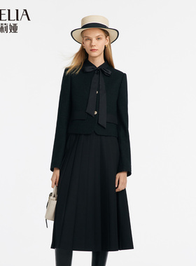 歌莉娅小香风套装女春季新款法式气质短外套半裙两件套1C1CAB030