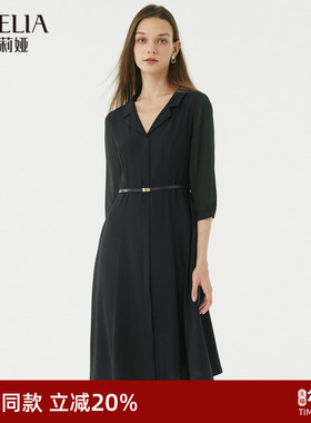 歌莉娅醋酸连衣裙通勤女神范小黑裙高级感气质显瘦裙子117C4K180
