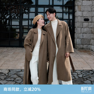 歌莉娅男女同款 双面呢子外套 羊毛羊绒大衣秋冬高级感气质宽松长款